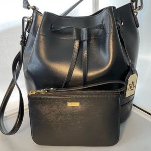 Ralph Lauren Drawstring Bucket Bag & Pouch